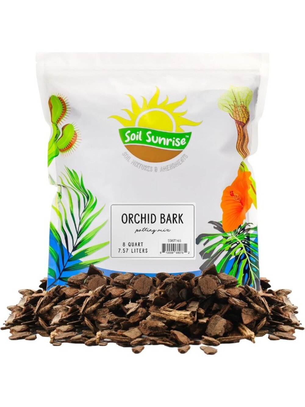 100% Organic Orchid Potting Bark Mix - All-Natural Pine Bark Additive, 8 Quarts